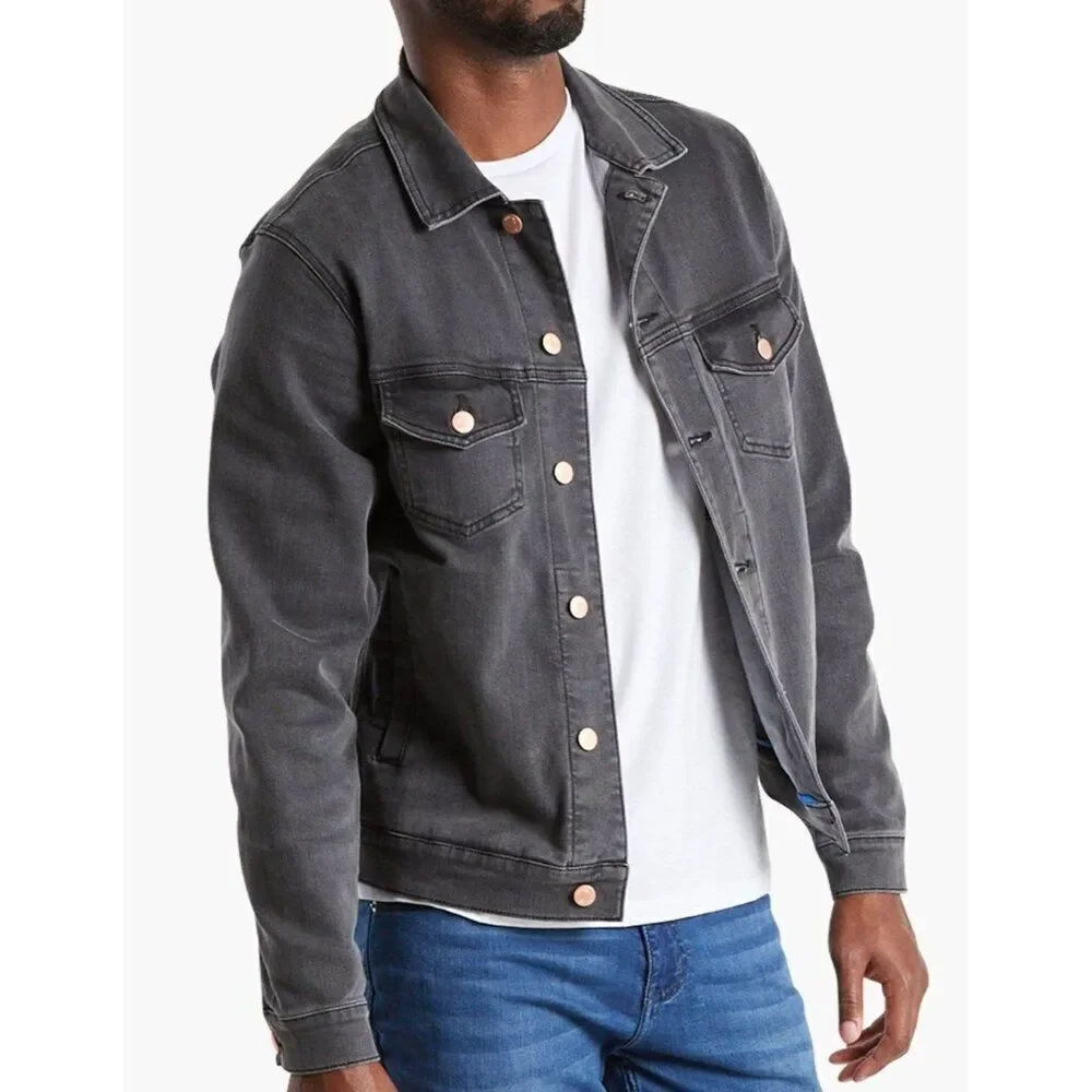 Mugsy Jeans Denim Jacket ACES Dark Grey XXL NWOT