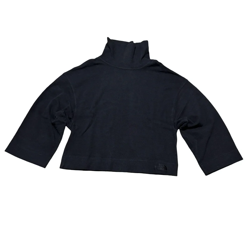 The North Face Women's Cropped Sweatshirt 3/4 Sleeve Black Size XS 18 x 20