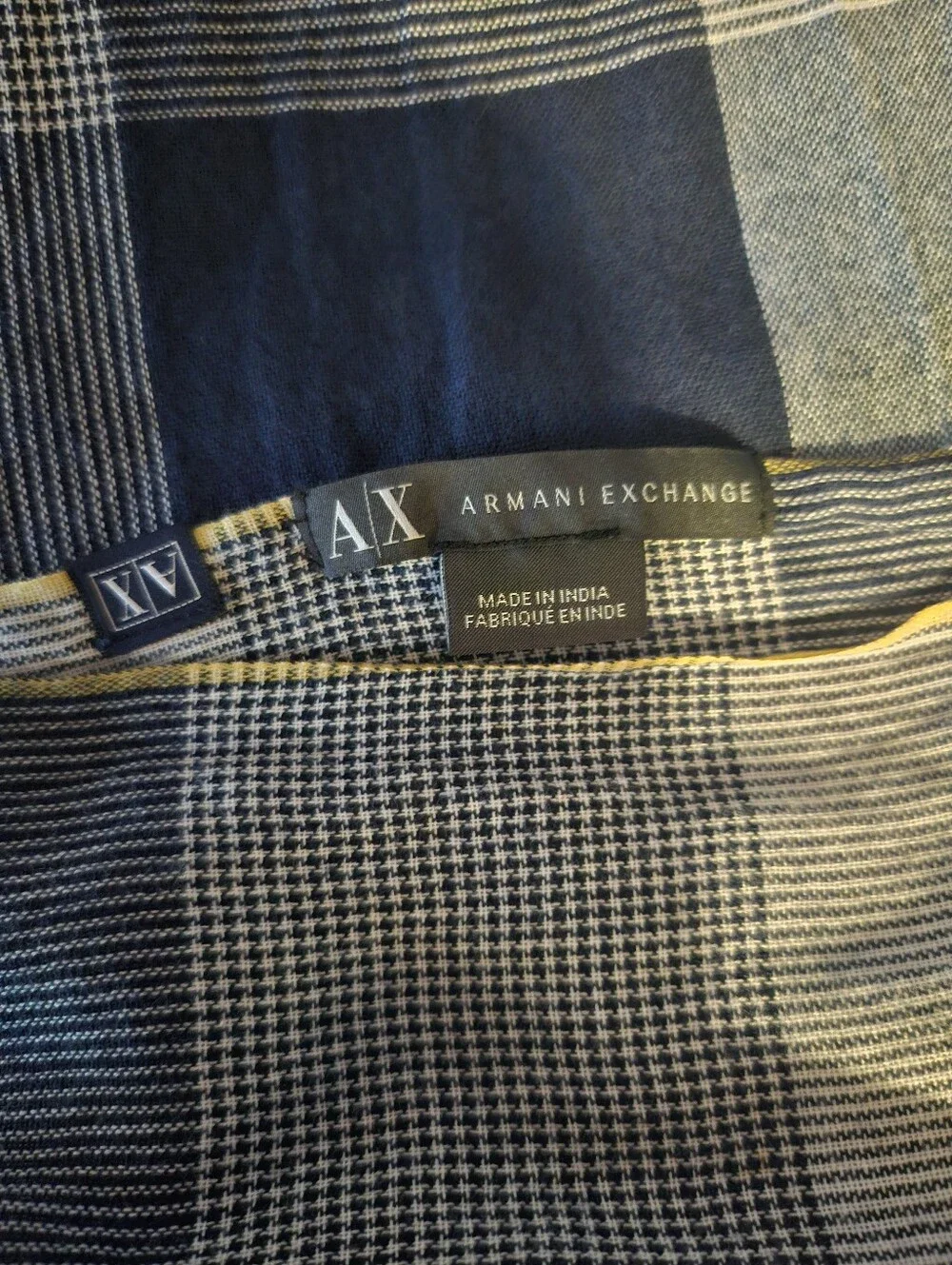 Armani Exchange checked navy