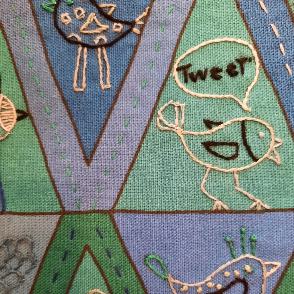 Handmade hand embroidered
