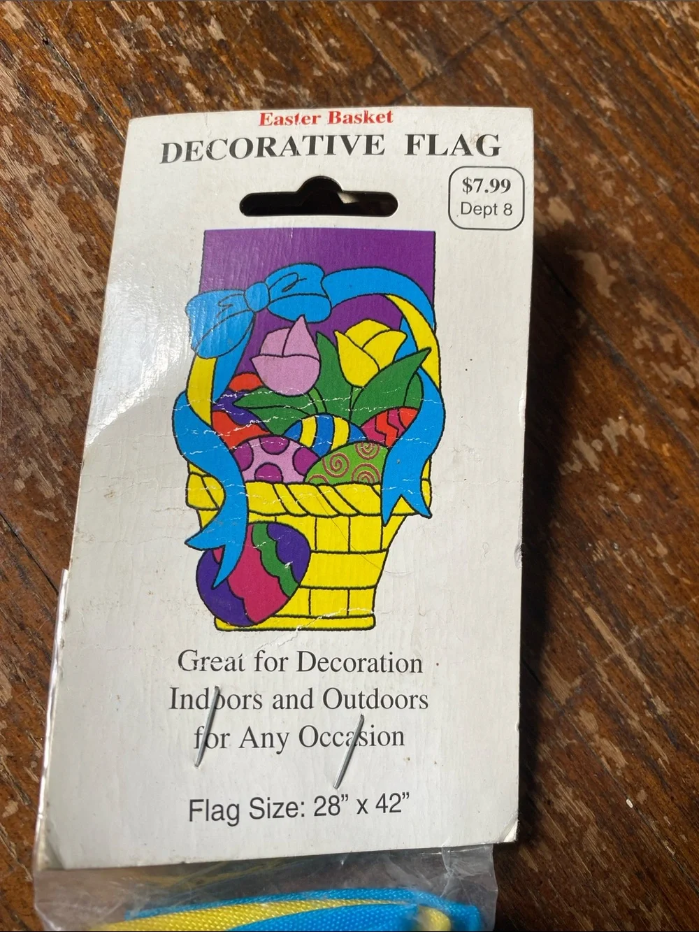 VTG Easter Basket Decorative Flag 28” x 42” NIP