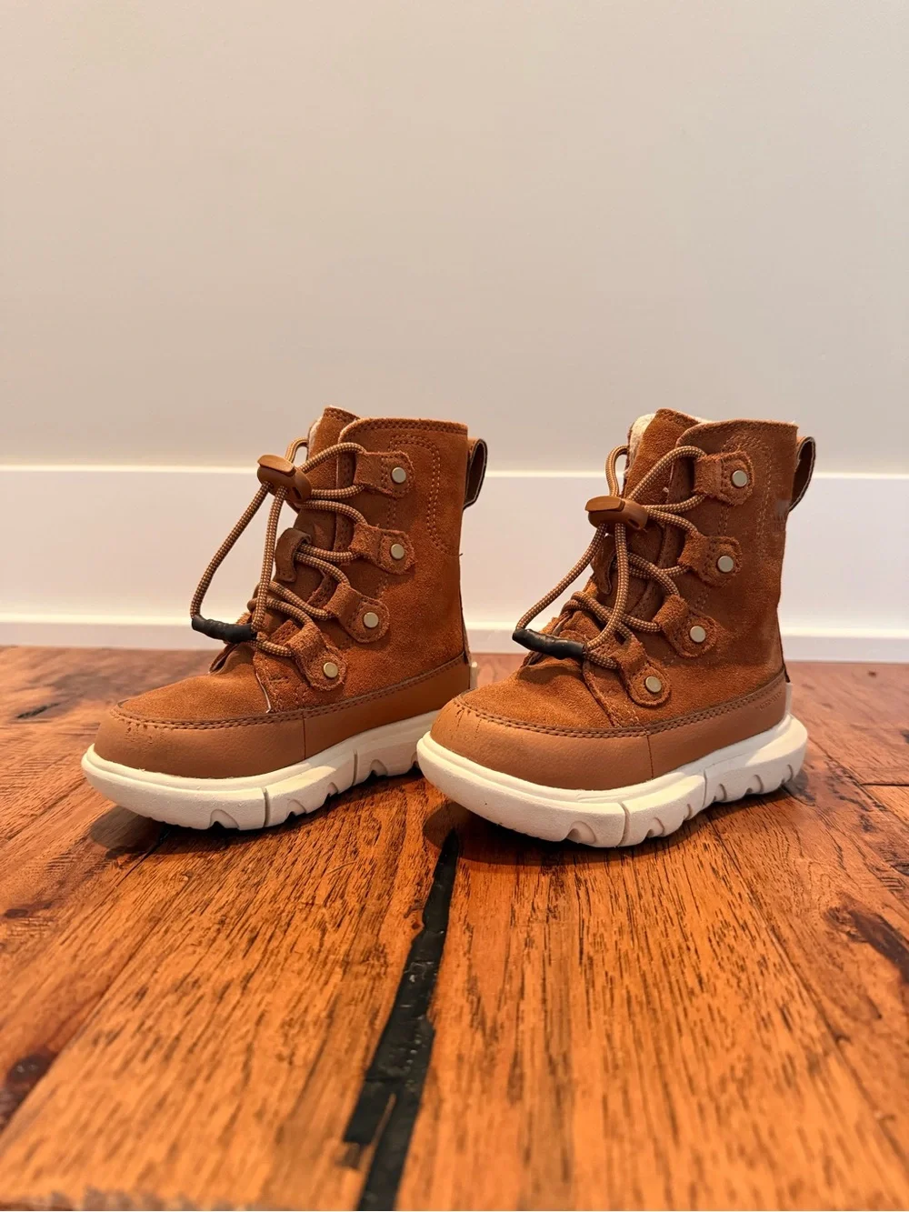 Kids Brown Suede Lace-Up Winter Boots
