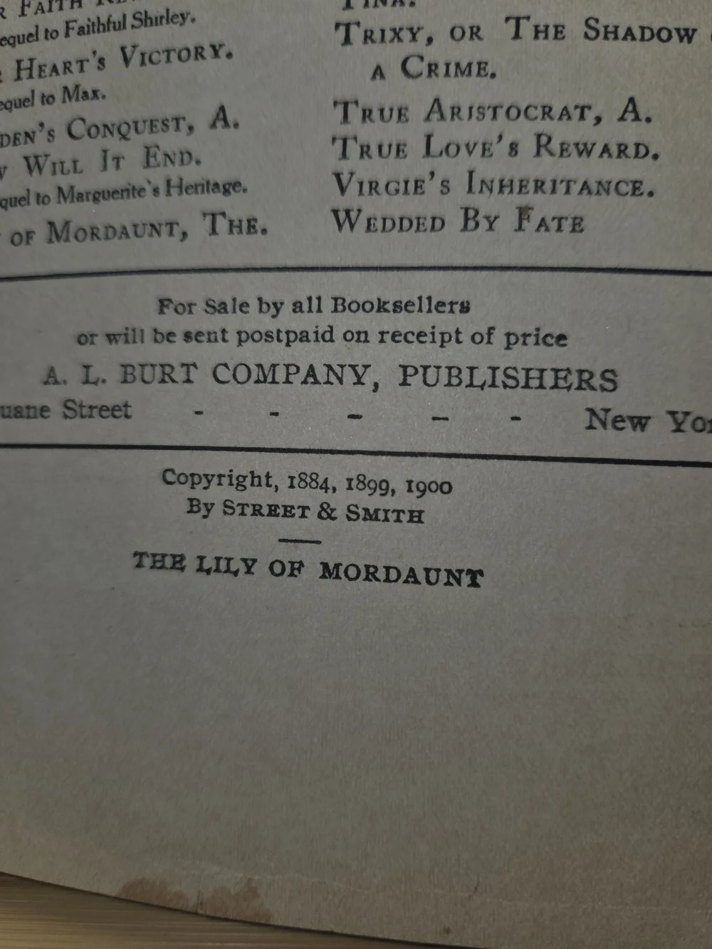Antique Books lily mordaunt