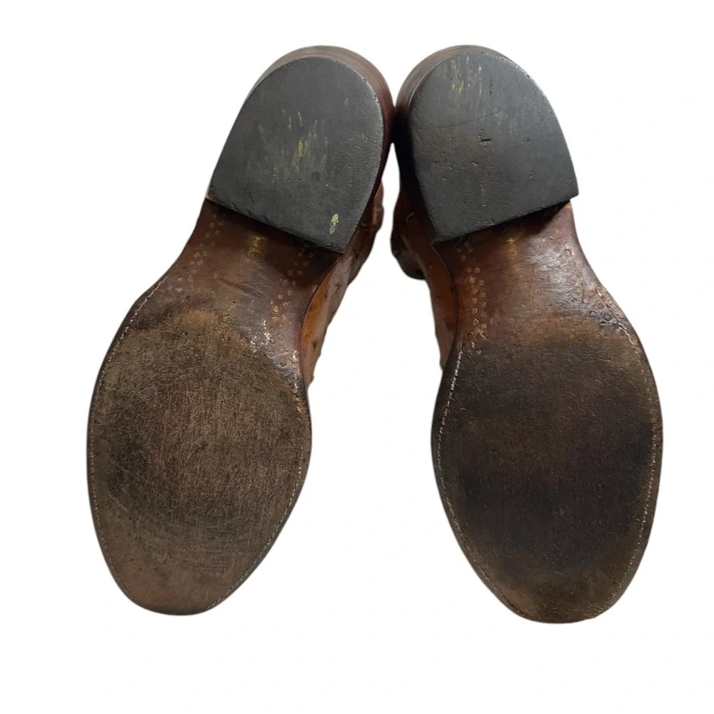 Lucchese ostrich brown cowboy