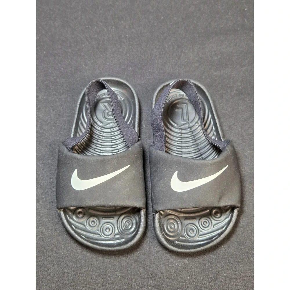 Nike Kawa‎ Slide Black White Toddler Sandals BV1094-001 Size 6C NEW!