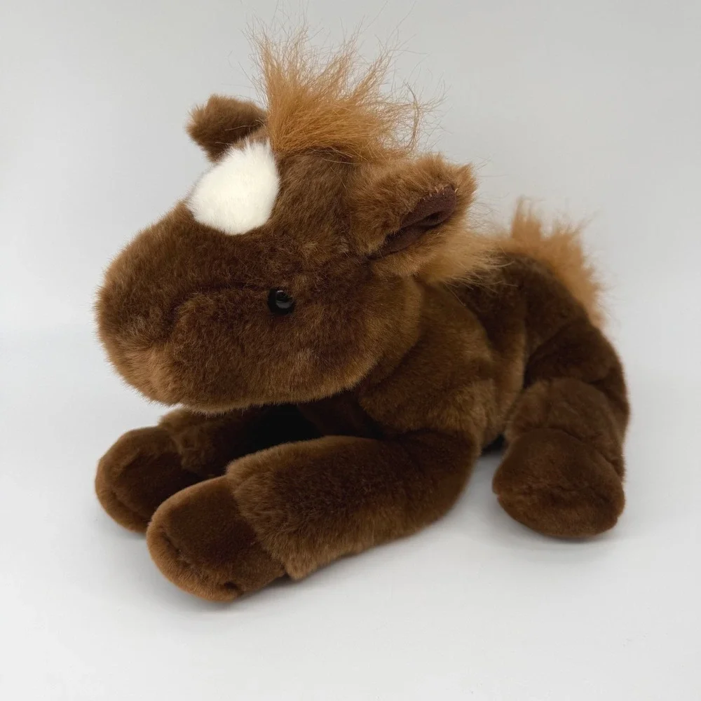 Aurora World Flopsie 12 inch Outlaw Brown Horse Stuffed Animal Plush White Blaze