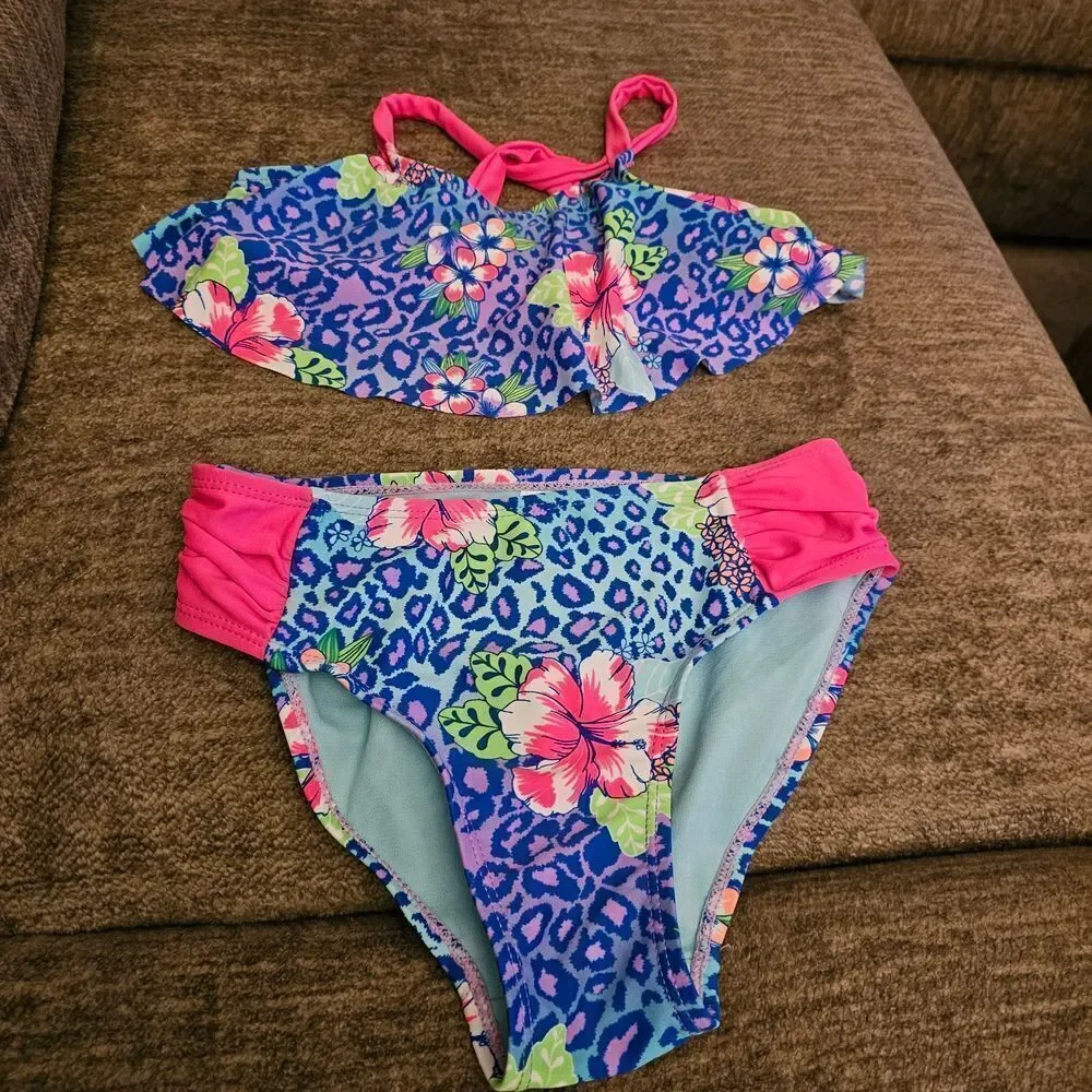 SO Blue and Multicolor Bikini Set