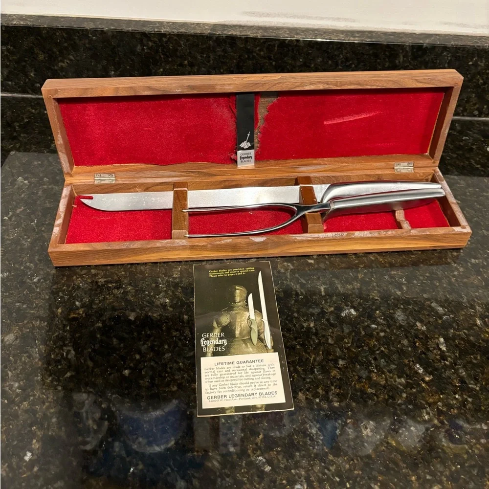 GERBER MCM Carving Knife Set in Maple Box