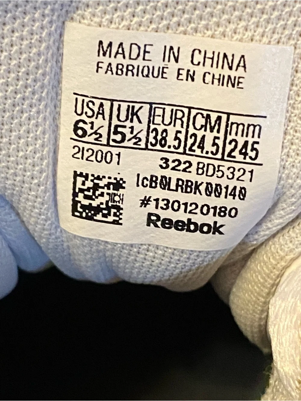 Reebok sneakers outsole