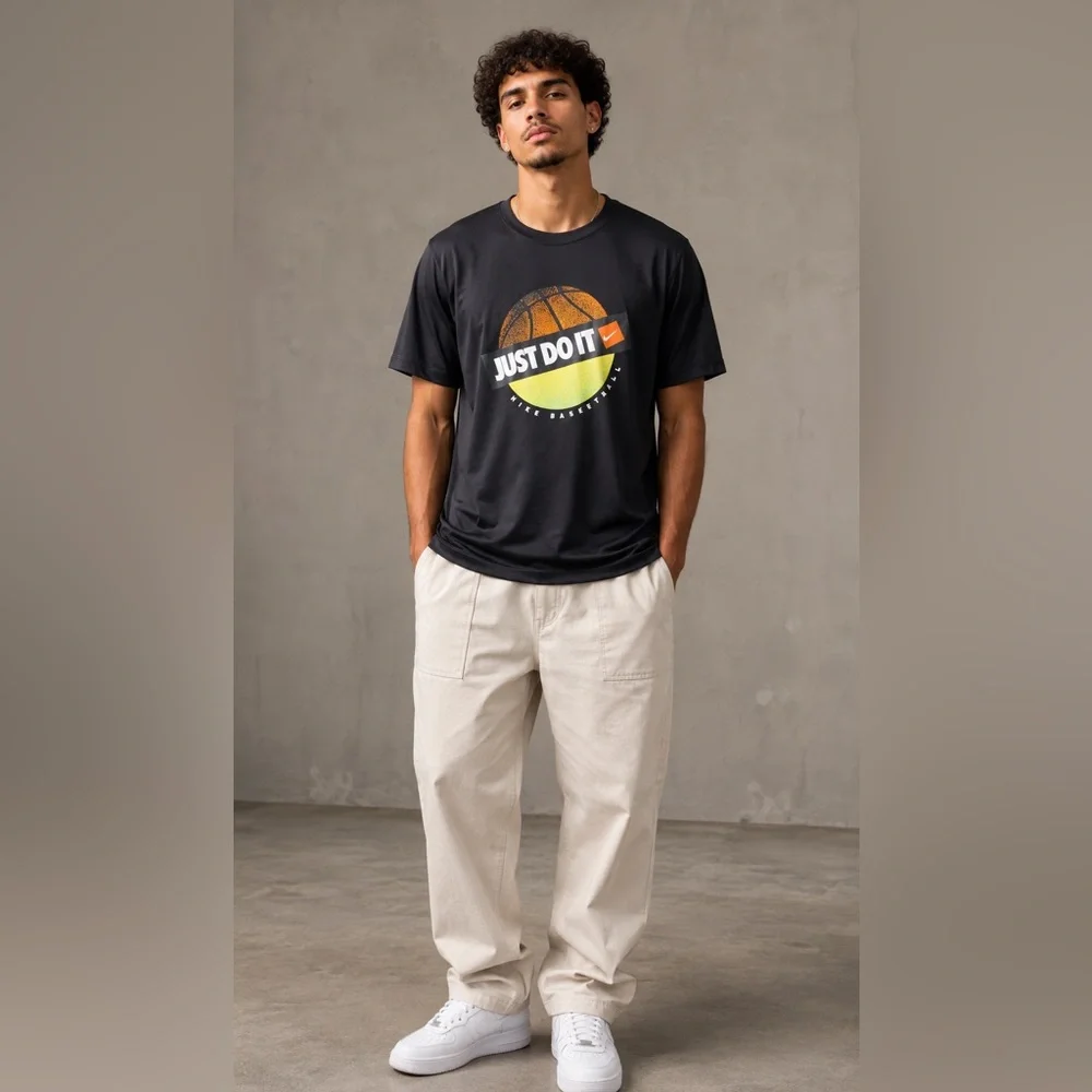 Nike Dri-FIT Just Do It Basketball Graphic T-Shirt Men’s Large Black NWT