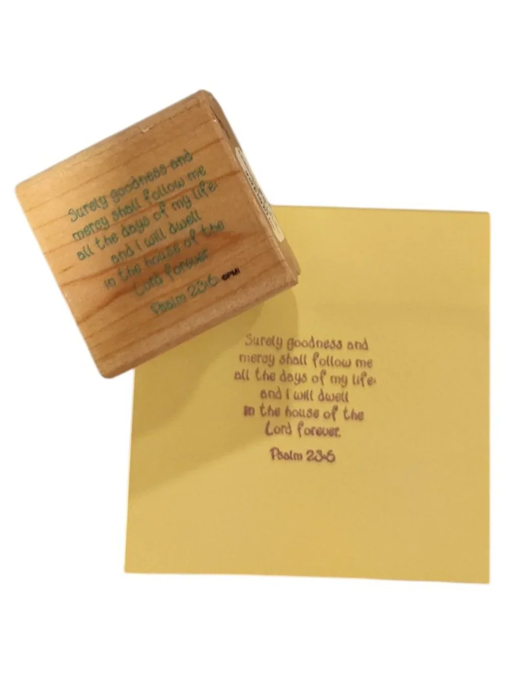Precious Moments Stampendous Psalm 23:6 Bible Verse Wood Mounted Rubber Stamp
