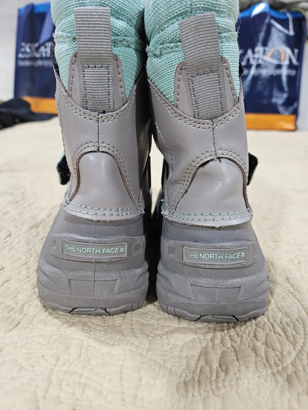 The North Face Kids Gray & Teal Waterproof Snow Boots