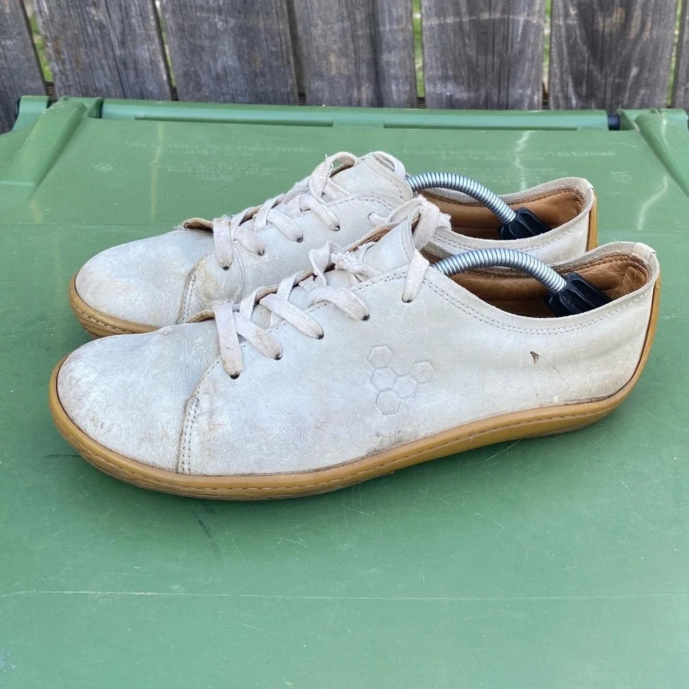 Vivobarefoot Soul of Africa Leather Barefoot Sneakers‎ Off White EUR 40L Womens
