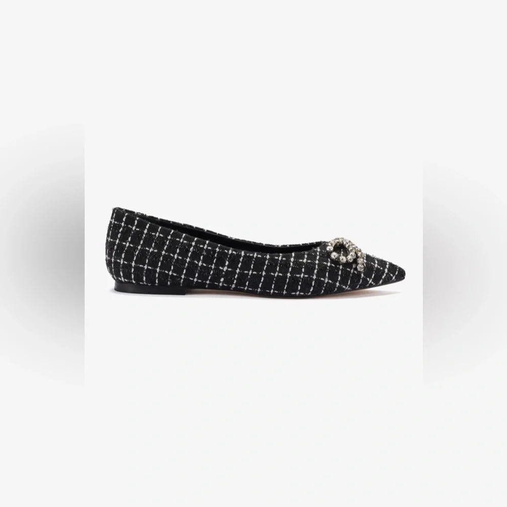 NWT Lee Flat In Black Tweed