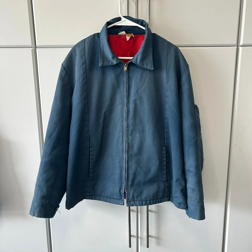 Read!! Big Ben by Wrangler Vintage Navy Work Jacket‎ Quilted Lined XL USA Made