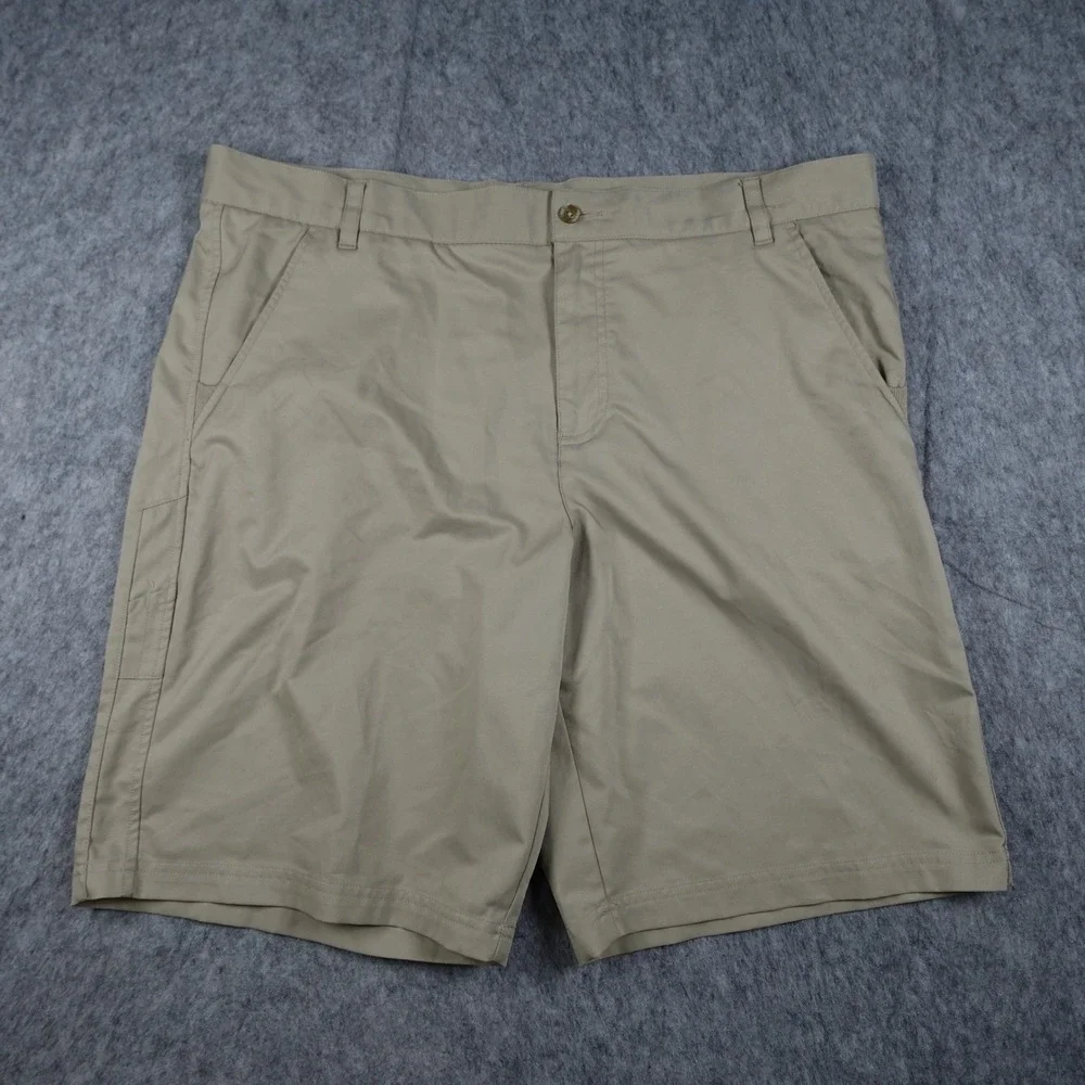 Fila‎ Shorts Mens 40 Khaki Tan Sport Golf Performance Flat Front 10