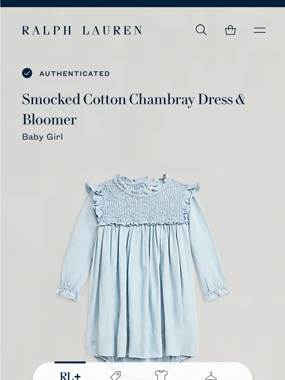Ralph Lauren Light Blue Chambray Bloomer