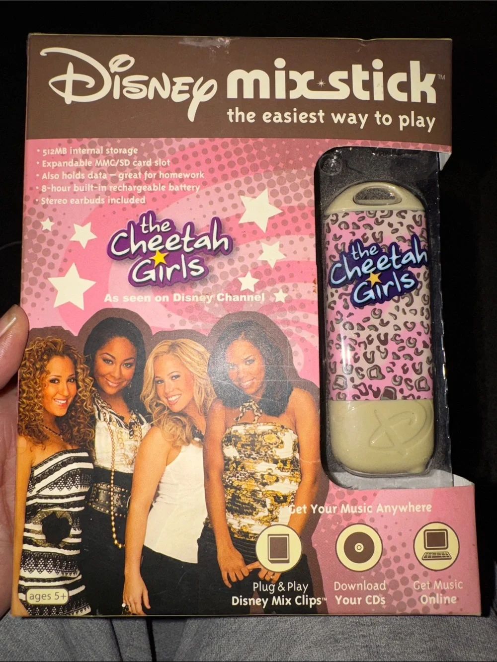 Disney Pink Leopard Print Mixstick Portable Music Player