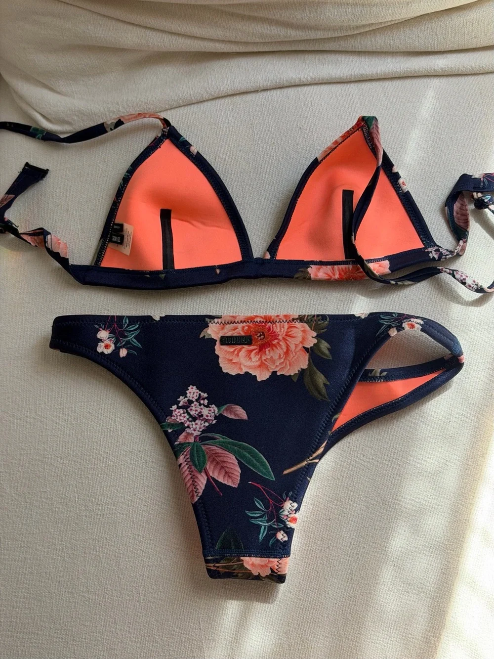triangl swimwear navy coral