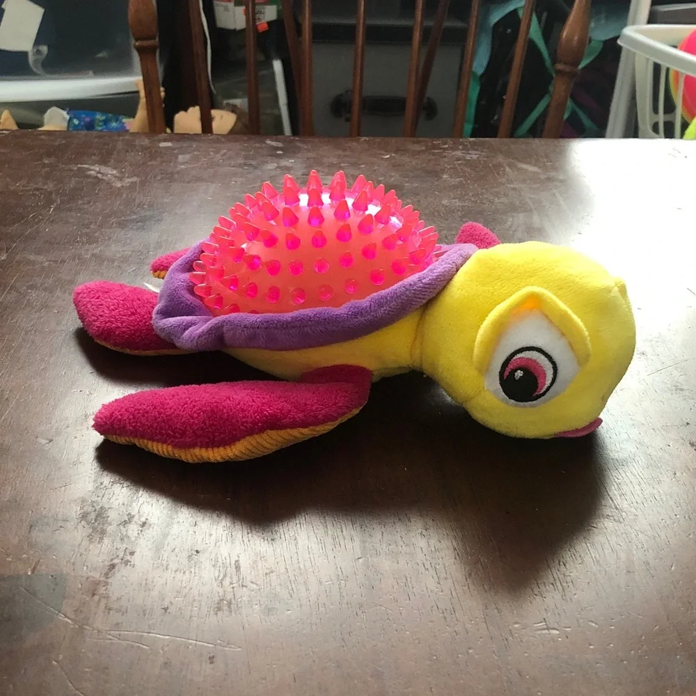 🥤 Plush Turtle Dog Toy with a Spiky Shell