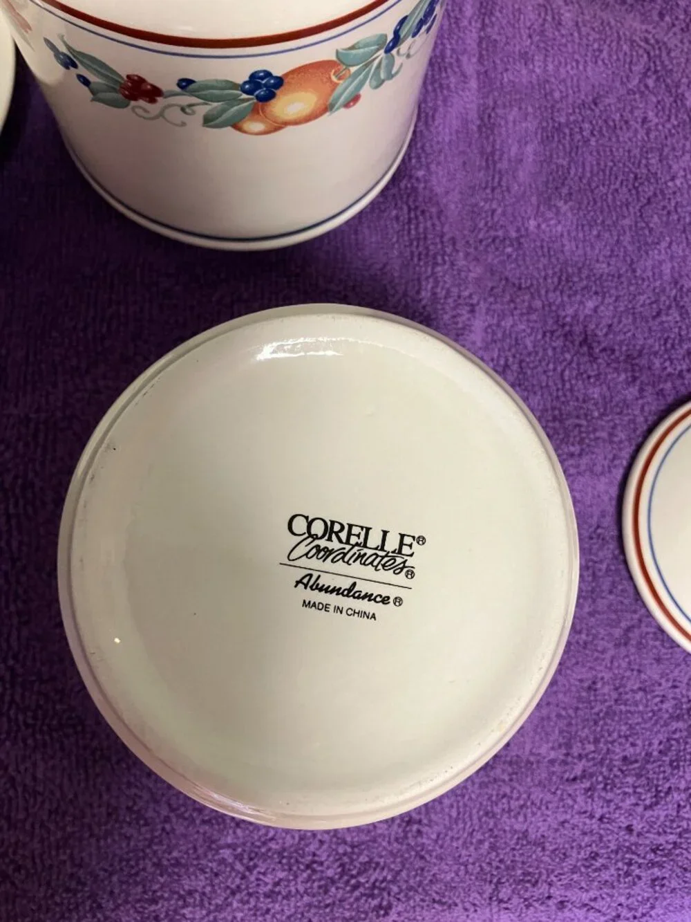 Corelle Coordinates piece sizes