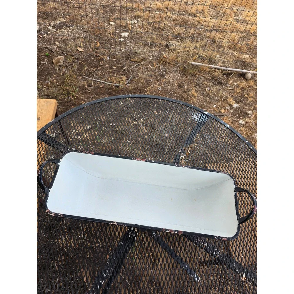 Vintage enamelware trough