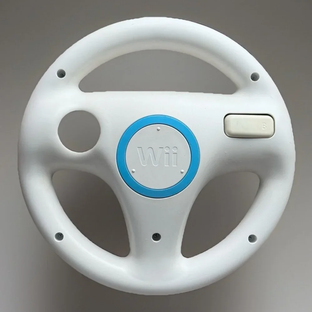OEM Nintendo White WII WII‎ U Mario Kart Steering Racing Wheel RVL-024 Genuine