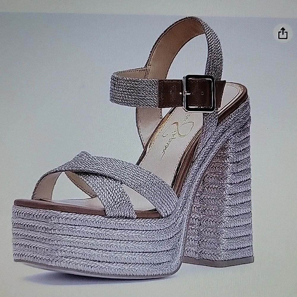Jessica Simpson Brycen platform high chunky heel sandal platino size 10 NEW…