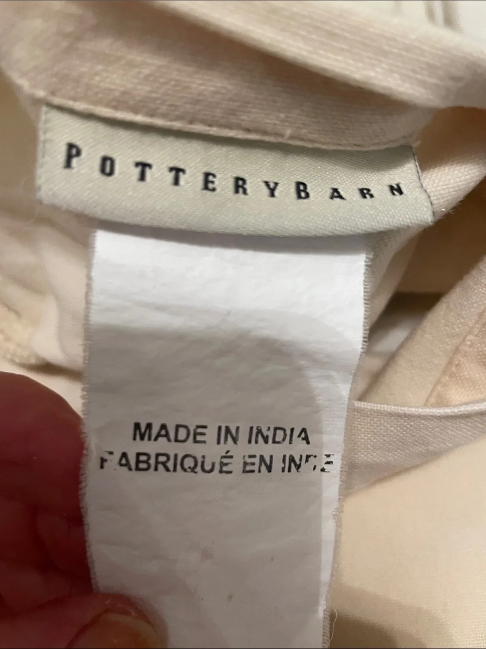 Pottery Barn cream covers pottery