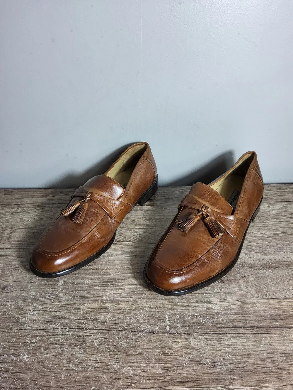 JOHNSTON & MURPHY Mens Dress Shoes Leather Tassel Loafers 11.5