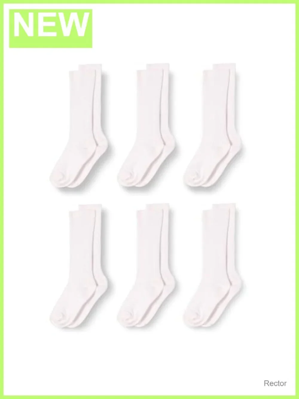 Kids Cotton Ribbed Knee High Socks 6 Pair Pack Casual Dress