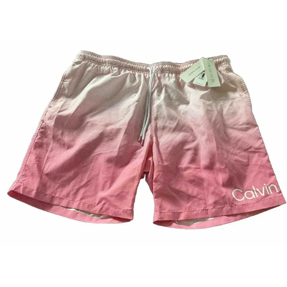 Calvin Klein Men's UPF 40+ Gradient Volley Swim Trunks,‎ Pink XXL NEW with tags