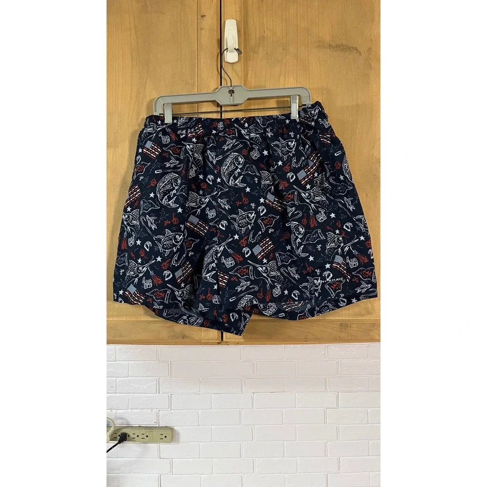 Columbia PFG Swim Trunks Men's XL Navy Blue‎ Patriotic Fishing Shorts
