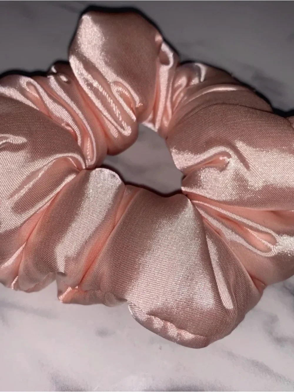 NEW Thick Pink Satin Scrunchie