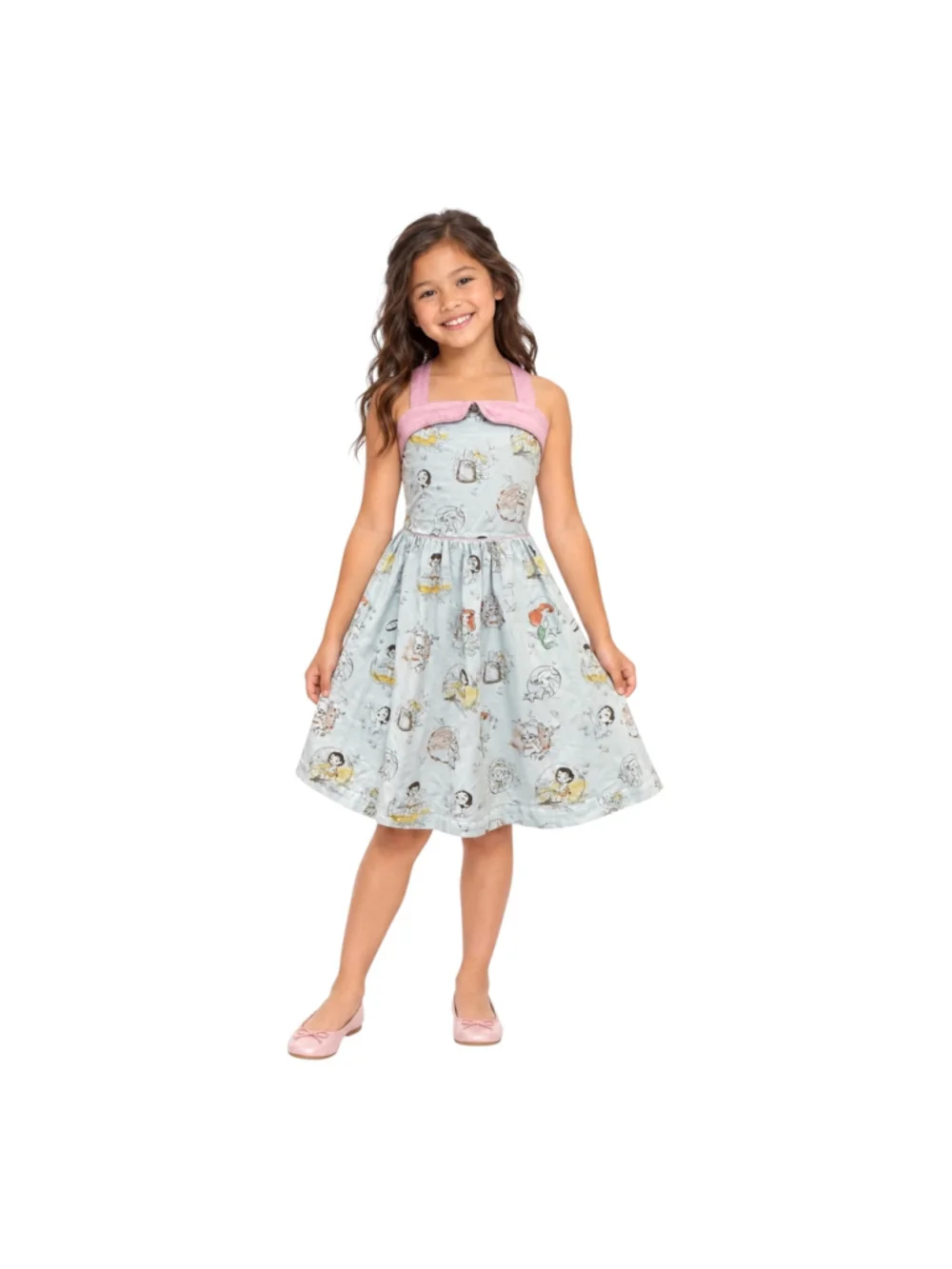 Disney Store Animators Collection Princess Dress Girls 7/8 Blue Pink Rare
