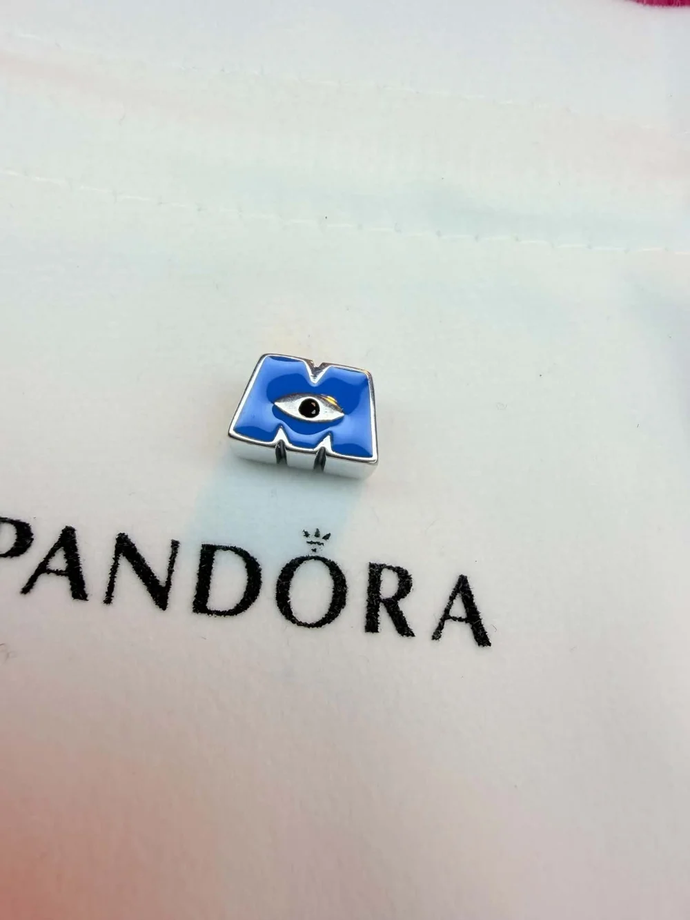 Pandora Blue Enamel 'M' Eye Letter Charm