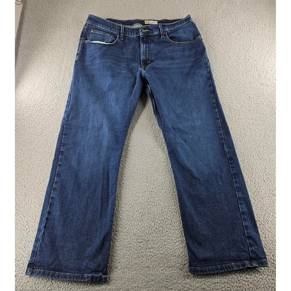 Wrangler Relaxed Boot Cut Jeans Mens 36x30 Dark Wash Blue Stretch‎ Western Chore