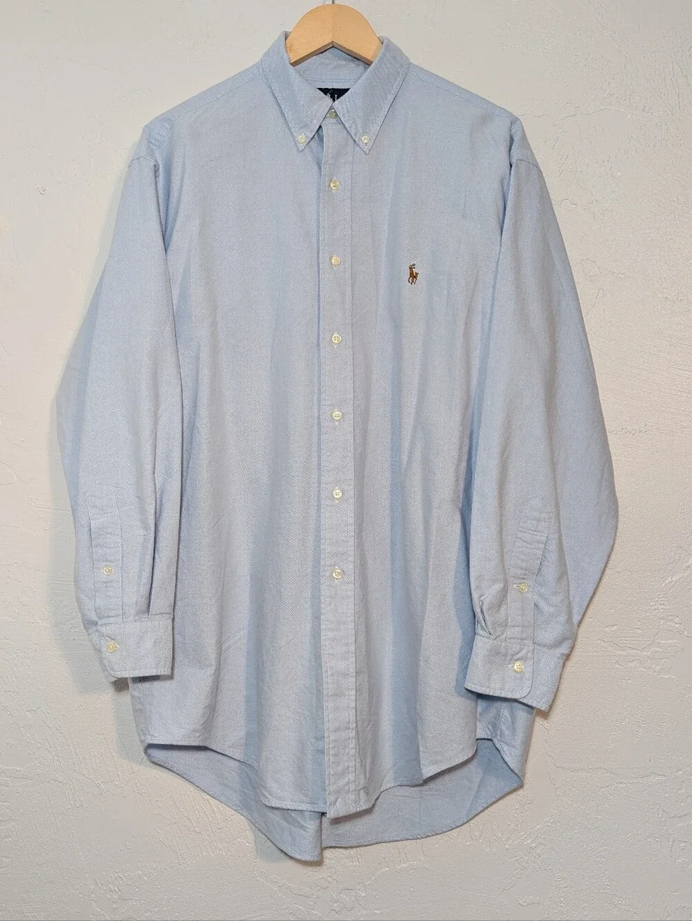 Men's Polo Ralph Lauren Yarmouth Cotton Oxford Light Blue Button Down Shirt