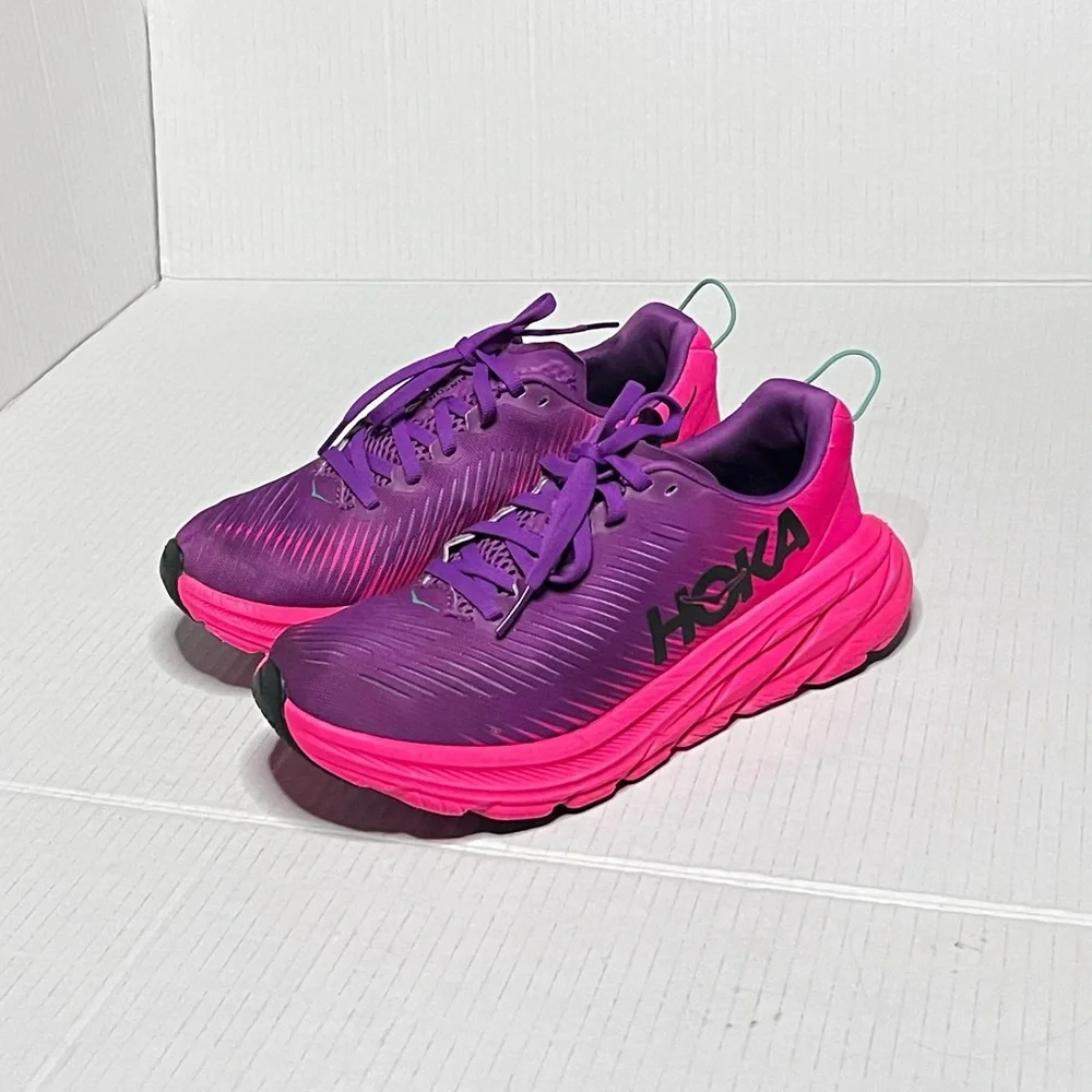 Hoka Women's Purple and Hot Pink Athletic Running Shoes
