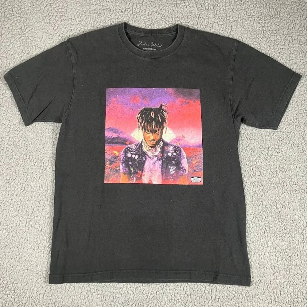 Juice WRLD Legends Never Die Album Cover Graphic T-Shirt Black Medium
