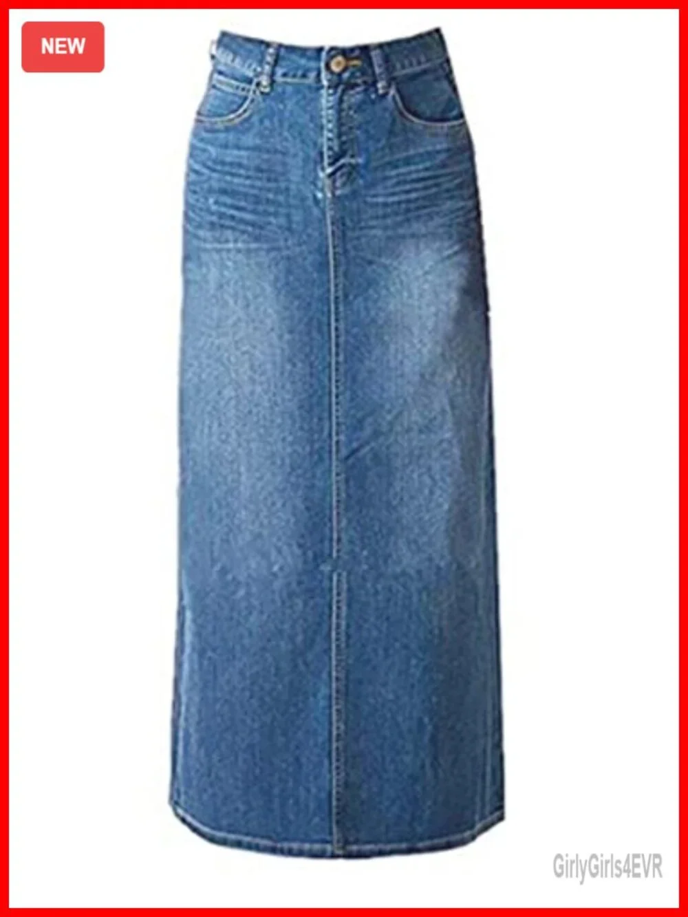 Women's Maxi Pencil Jean Skirt High Waisted A-Line Long Denim Cotton Skirt