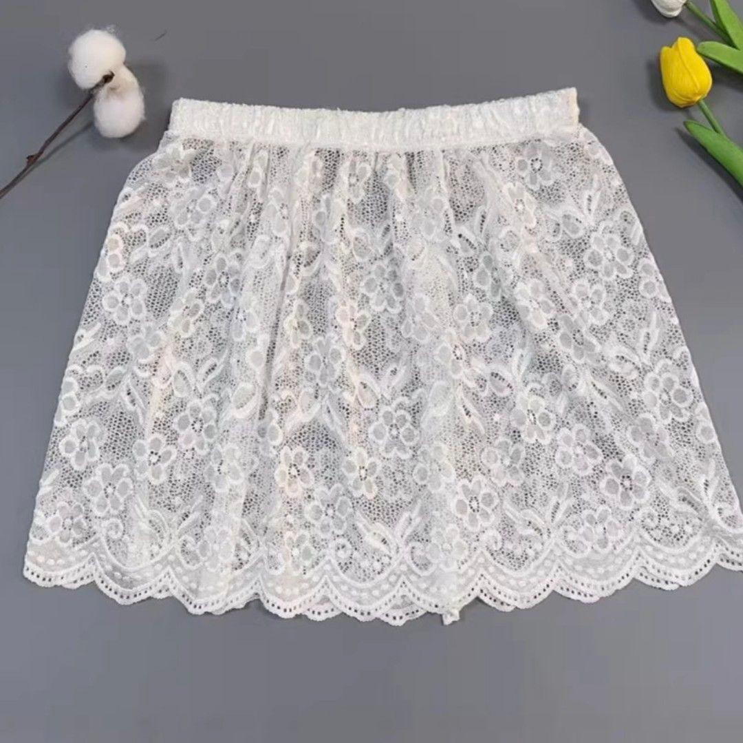 【New】Layered False Hem Lace White Body Cover-up Style