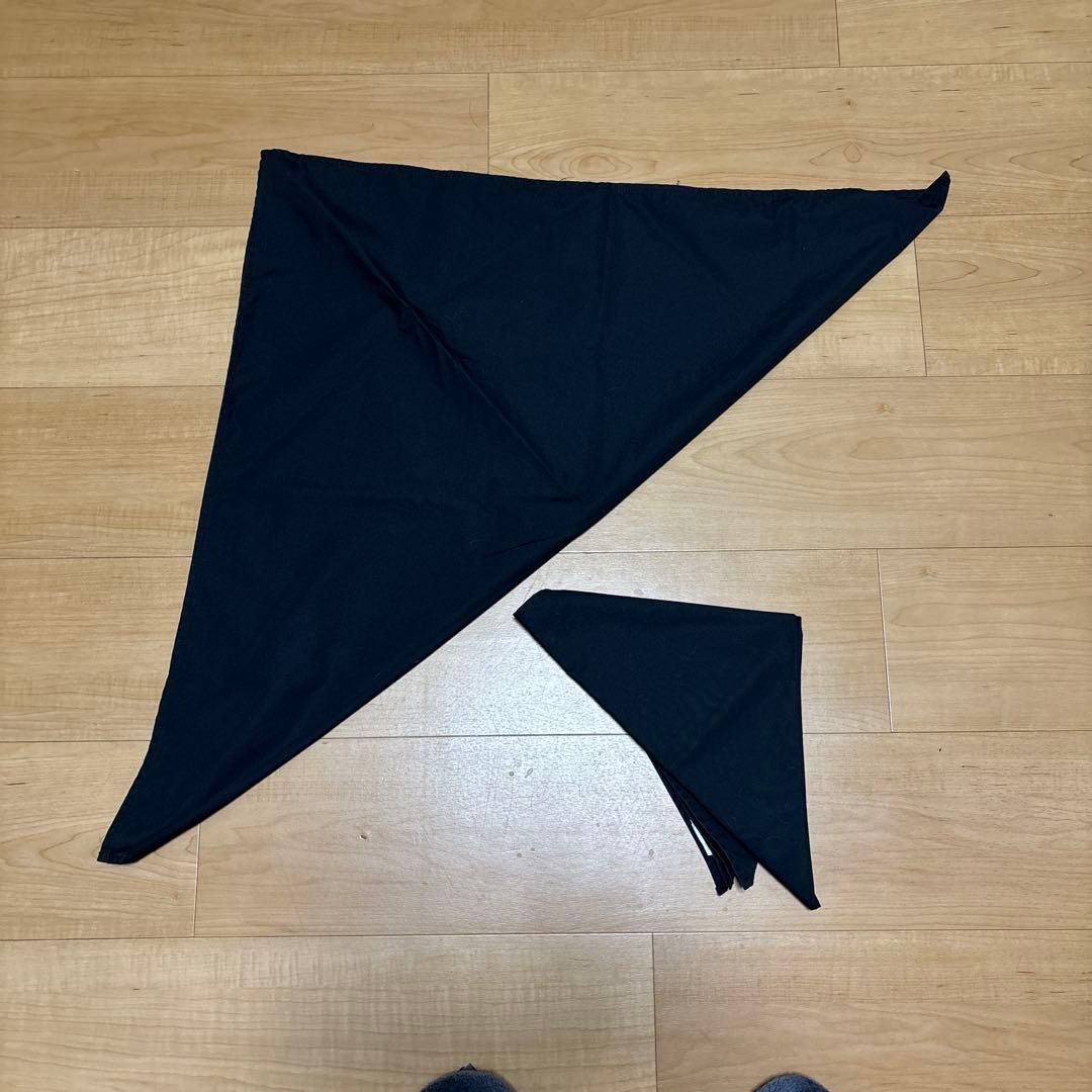 Triangle Bandana, Black, Set of 2