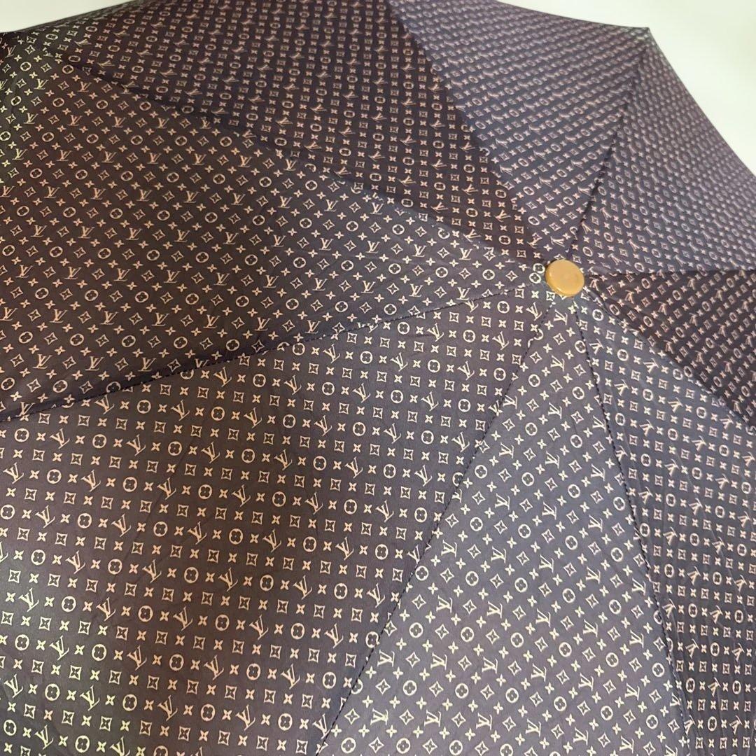 LOUIS VUITTON Folding Umbrella Brown Logo Pattern