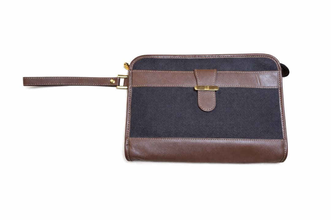 dunhill Clutch Bag Second Bag Leather Canvas