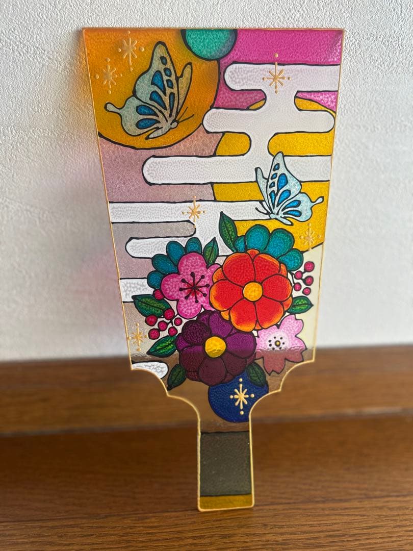 Dimple Art Battledore Handmade Interior New Year's Decoration Stained Glass Style