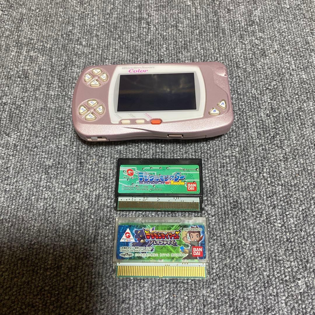 WonderSwan Color with 2 other software titles, junk