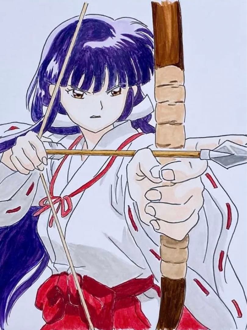 ★Inuyasha Kikyo Small Shikishi Hand-Drawn Fan Art★