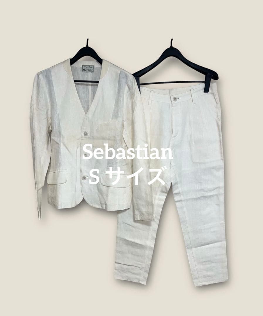 Rare Sebastian Linen Blend Set Up - Size S - White - Made in Japan