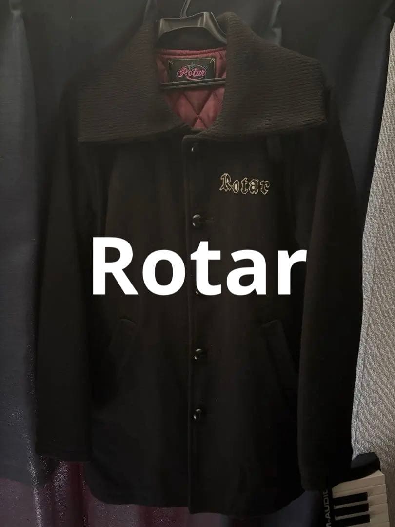 Rotar Black Ribbed Collar Skull Donkey Coat Rotor Padded Logo Embroidery